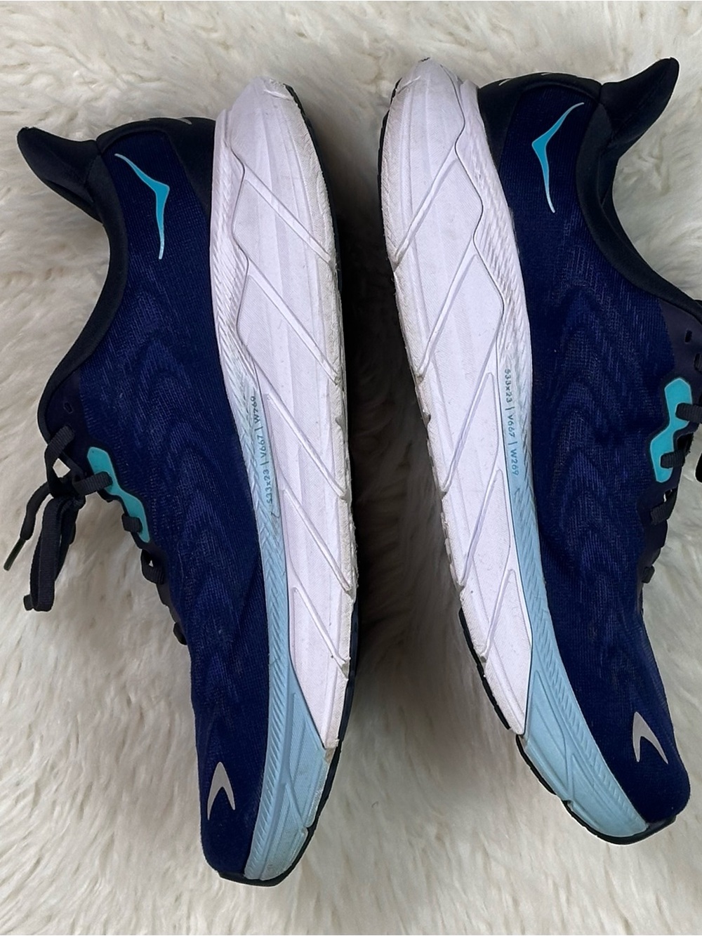 Hoka ARAHI 6 Men's Navy and Teal Performance Running Shoes - Picture 4 of 10